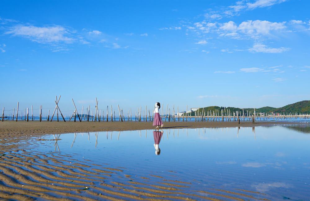 东幡豆连岛沙洲和海景咖啡厅